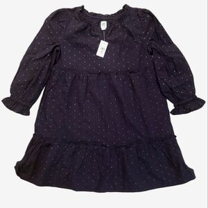 NEW Gap Kids Navy Blue Metallic Dot Dress Medium 8
